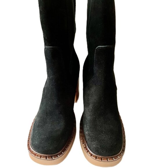 Nila & Nila Suede Platform Ankle Boots Black Made in Italy Size 38 - Picture 5 of 10